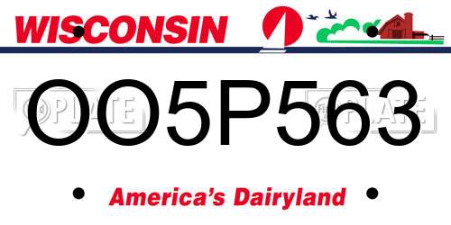 OO5P563 Wisconsin License Plate
