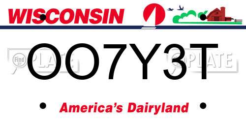 OO7Y3T Wisconsin License Plate