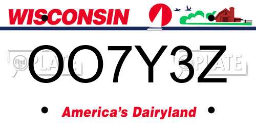 OO7Y3Z Wisconsin License Plate