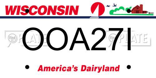 OOA27I Wisconsin License Plate