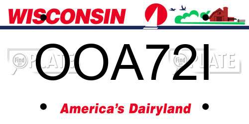 OOA72I Wisconsin License Plate