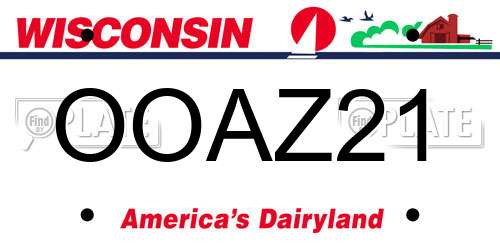 OOAZ21 Wisconsin License Plate