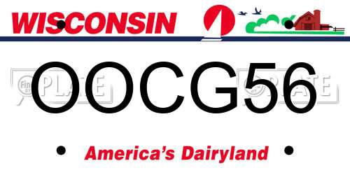 OOCG56 Wisconsin License Plate
