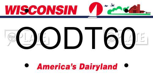 OODT60 Wisconsin License Plate