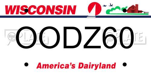 OODZ60 Wisconsin License Plate