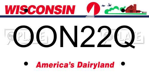 OON22Q Wisconsin License Plate