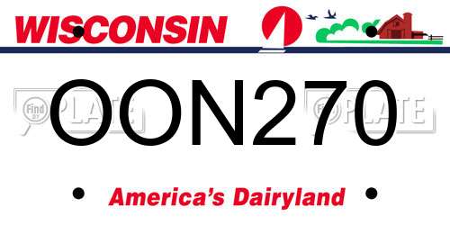 OON270 Wisconsin License Plate