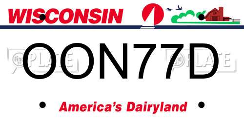 OON77D Wisconsin License Plate