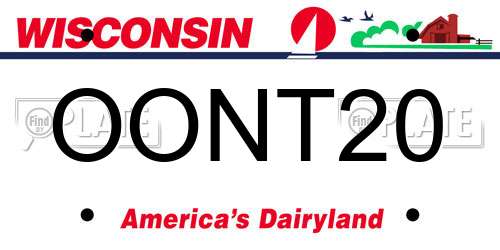 OONT20 Wisconsin License Plate