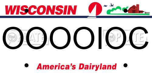 OOOOIOC Wisconsin License Plate