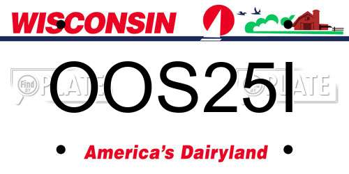 OOS25I Wisconsin License Plate