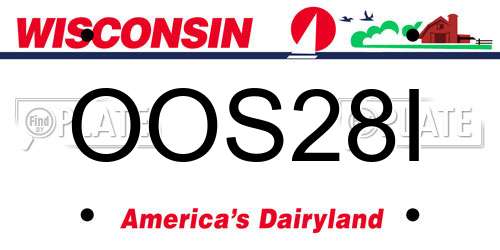OOS28I Wisconsin License Plate