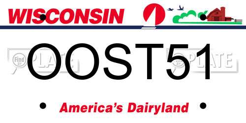 OOST51 Wisconsin License Plate
