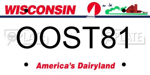 OOST81 Wisconsin License Plate