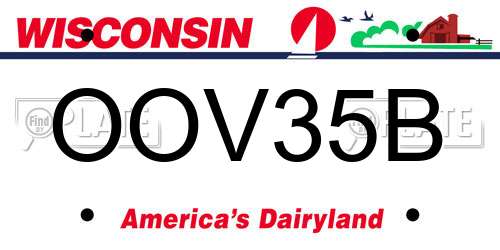 OOV35B Wisconsin License Plate