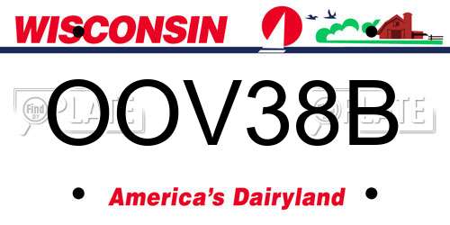 OOV38B Wisconsin License Plate