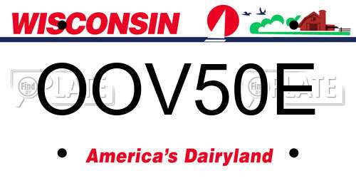 OOV50E Wisconsin License Plate