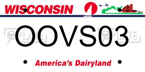 OOVS03 Wisconsin License Plate