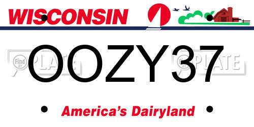 OOZY37 Wisconsin License Plate