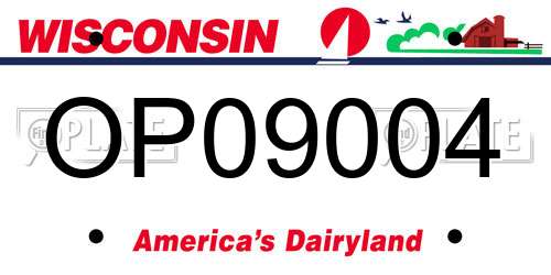 OP09004 Wisconsin License Plate