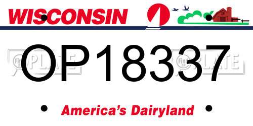 OP18337 Wisconsin License Plate