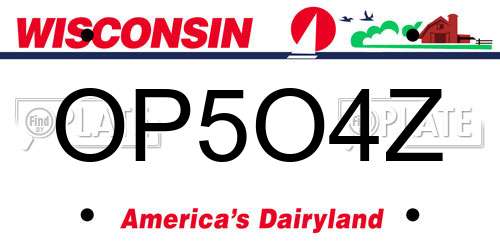 OP5O4Z Wisconsin License Plate