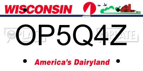 OP5Q4Z Wisconsin License Plate