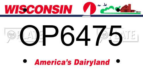OP6475 Wisconsin License Plate