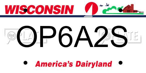 OP6A2S Wisconsin License Plate