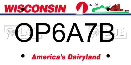 OP6A7B Wisconsin License Plate