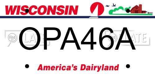 OPA46A Wisconsin License Plate