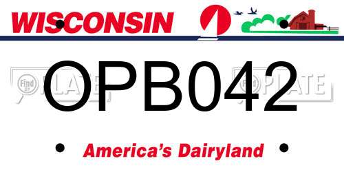 OPB042 Wisconsin License Plate