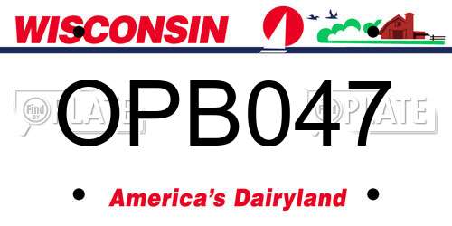 OPB047 Wisconsin License Plate
