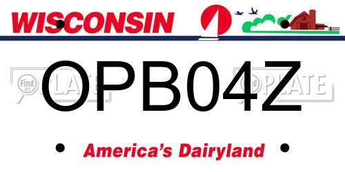 OPB04Z Wisconsin License Plate