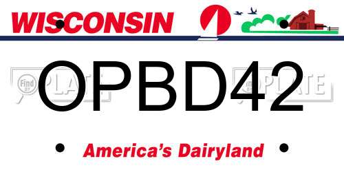 OPBD42 Wisconsin License Plate