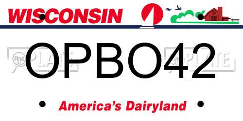 OPBO42 Wisconsin License Plate