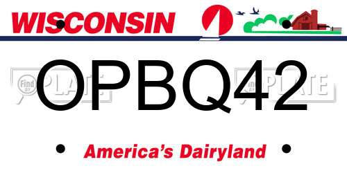 OPBQ42 Wisconsin License Plate