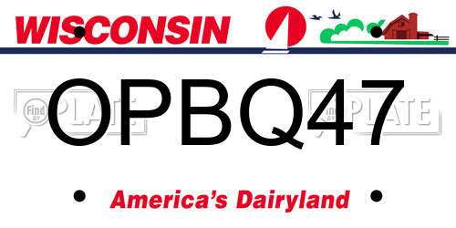 OPBQ47 Wisconsin License Plate