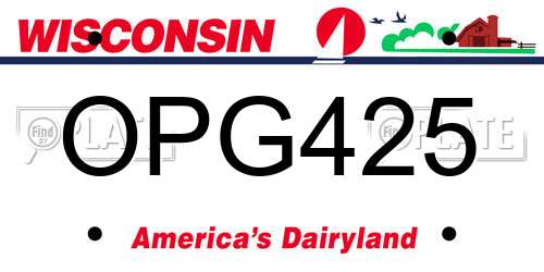 OPG425 Wisconsin License Plate