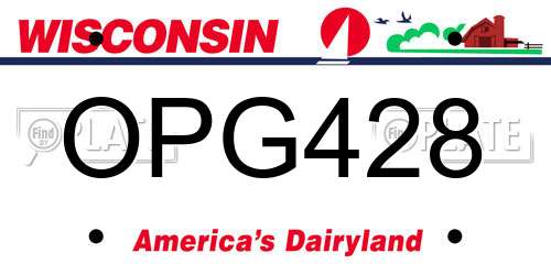 OPG428 Wisconsin License Plate