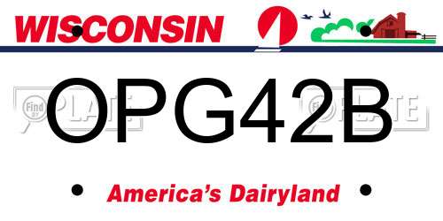OPG42B Wisconsin License Plate