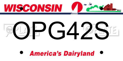 OPG42S Wisconsin License Plate