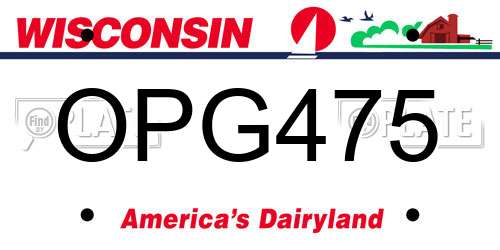 OPG475 Wisconsin License Plate