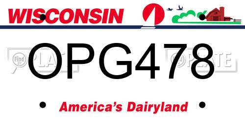 OPG478 Wisconsin License Plate