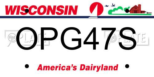OPG47S Wisconsin License Plate