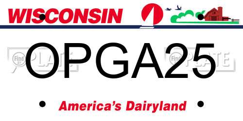 OPGA25 Wisconsin License Plate