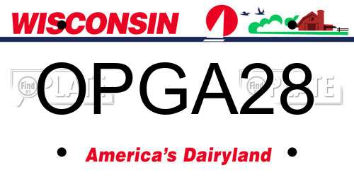 OPGA28 Wisconsin License Plate