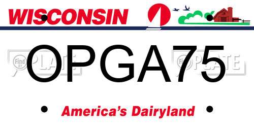 OPGA75 Wisconsin License Plate