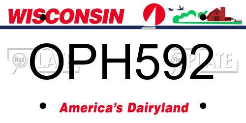 OPH592 Wisconsin License Plate