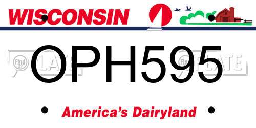 OPH595 Wisconsin License Plate